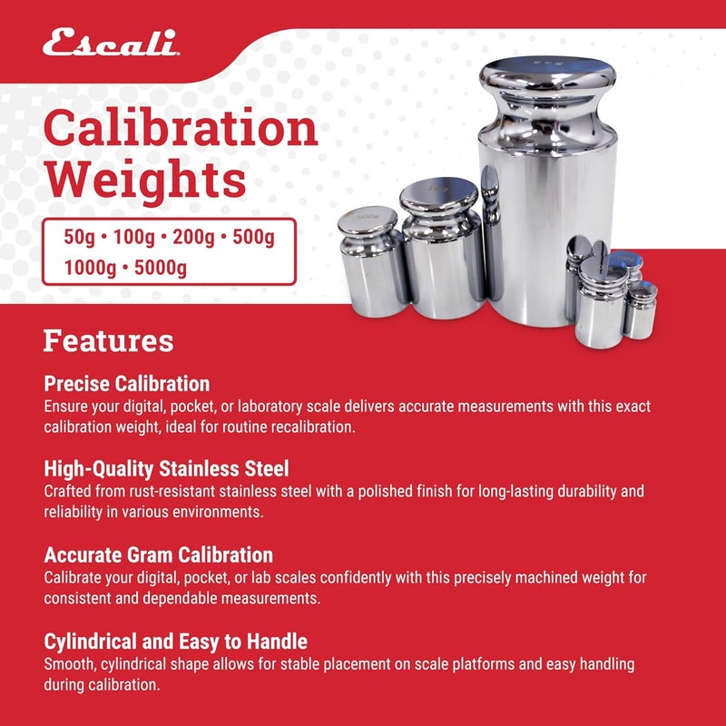 Escali 50g Calibration Weight – Precision Stainless Steel Calibration Weights for Digital Scale, Lab Balances, and Jewelry Scales - Image 5
